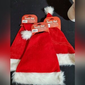 BEIS Velvet Santa Hat with Plush Trim
